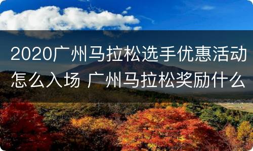 2020广州马拉松选手优惠活动怎么入场 广州马拉松奖励什么