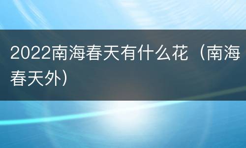 2022南海春天有什么花（南海春天外）