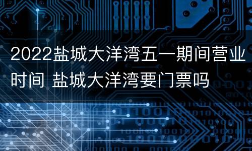 2022盐城大洋湾五一期间营业时间 盐城大洋湾要门票吗