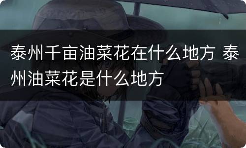 泰州千亩油菜花在什么地方 泰州油菜花是什么地方