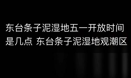 东台条子泥湿地五一开放时间是几点 东台条子泥湿地观潮区