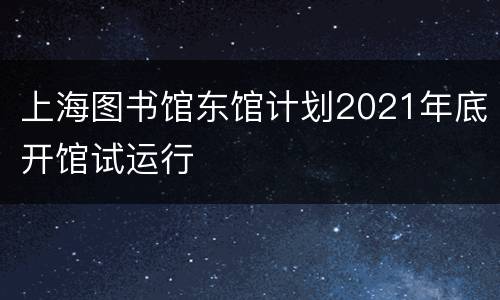 上海图书馆东馆计划2021年底开馆试运行