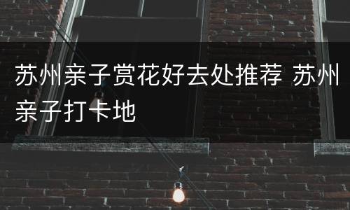 苏州亲子赏花好去处推荐 苏州亲子打卡地