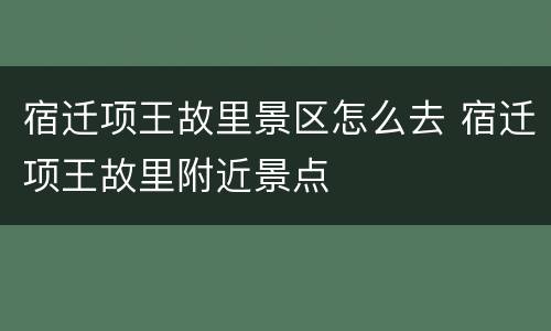 宿迁项王故里景区怎么去 宿迁项王故里附近景点