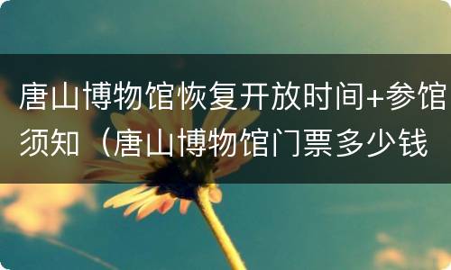 唐山博物馆恢复开放时间+参馆须知（唐山博物馆门票多少钱）