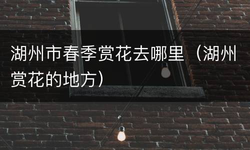 湖州市春季赏花去哪里（湖州赏花的地方）