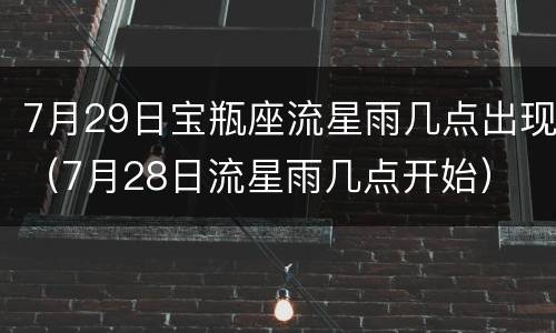 7月29日宝瓶座流星雨几点出现（7月28日流星雨几点开始）