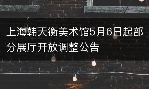 上海韩天衡美术馆5月6日起部分展厅开放调整公告