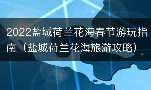 2022盐城荷兰花海春节游玩指南（盐城荷兰花海旅游攻略）