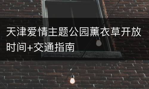 天津爱情主题公园薰衣草开放时间+交通指南