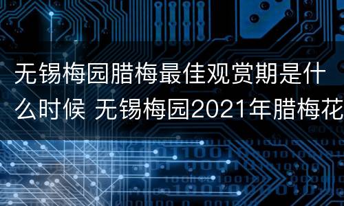 无锡梅园腊梅最佳观赏期是什么时候 无锡梅园2021年腊梅花期