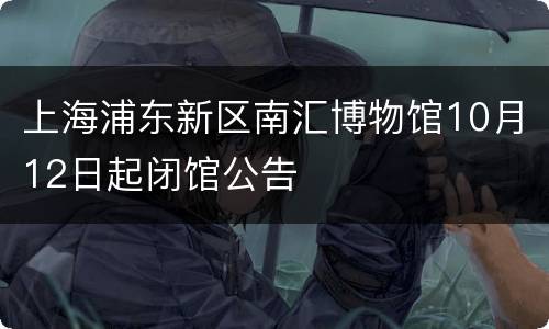 上海浦东新区南汇博物馆10月12日起闭馆公告