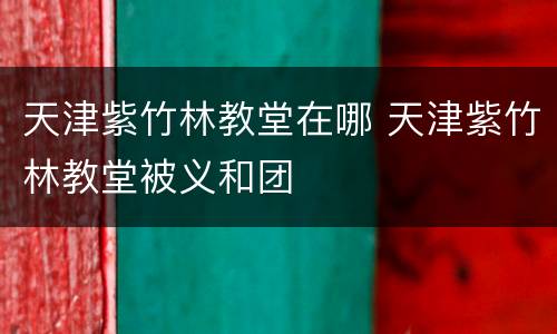 天津紫竹林教堂在哪 天津紫竹林教堂被义和团