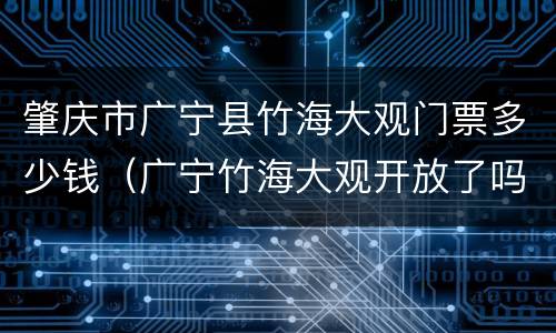 肇庆市广宁县竹海大观门票多少钱（广宁竹海大观开放了吗）