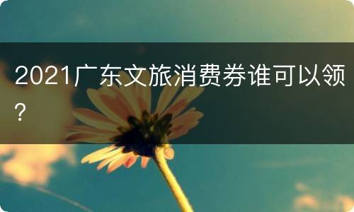 2021广东文旅消费券谁可以领？