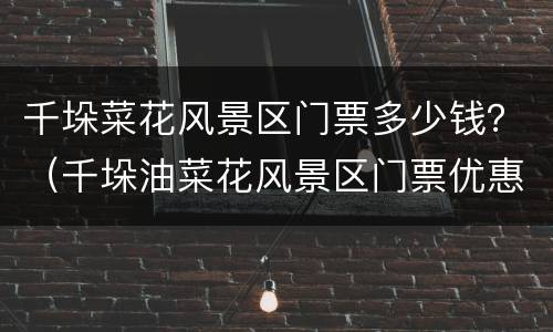 千垛菜花风景区门票多少钱？（千垛油菜花风景区门票优惠）