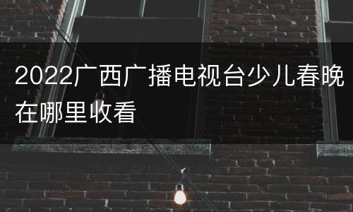 2022广西广播电视台少儿春晚在哪里收看