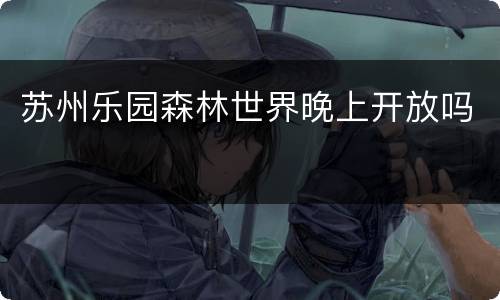苏州乐园森林世界晚上开放吗
