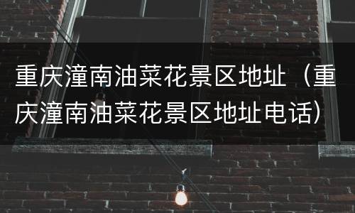重庆潼南油菜花景区地址（重庆潼南油菜花景区地址电话）