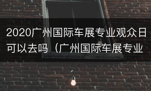 2020广州国际车展专业观众日可以去吗（广州国际车展专业观众和普通观众的区别）