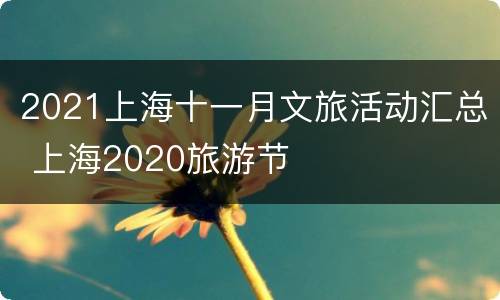 2021上海十一月文旅活动汇总 上海2020旅游节