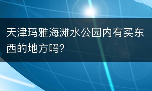 天津玛雅海滩水公园内有买东西的地方吗？