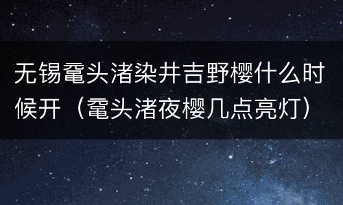 无锡鼋头渚染井吉野樱什么时候开（鼋头渚夜樱几点亮灯）