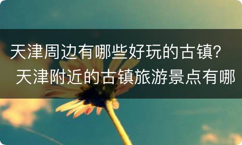 天津周边有哪些好玩的古镇？ 天津附近的古镇旅游景点有哪些