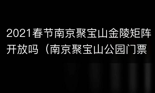 2021春节南京聚宝山金陵矩阵开放吗（南京聚宝山公园门票）
