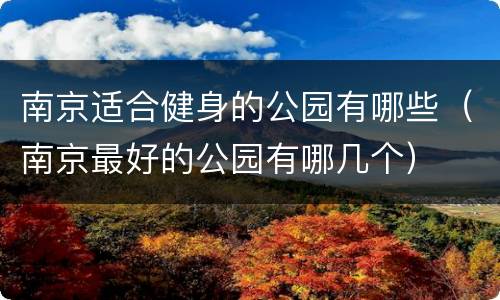 南京适合健身的公园有哪些（南京最好的公园有哪几个）