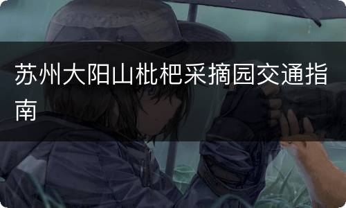 苏州大阳山枇杷采摘园交通指南