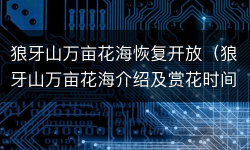 狼牙山万亩花海恢复开放（狼牙山万亩花海介绍及赏花时间）
