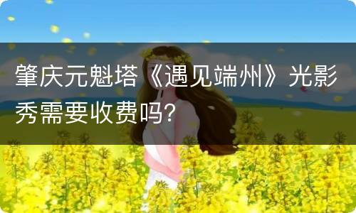 肇庆元魁塔《遇见端州》光影秀需要收费吗？