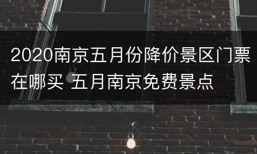 2020南京五月份降价景区门票在哪买 五月南京免费景点