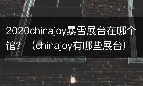 2020chinajoy暴雪展台在哪个馆？（chinajoy有哪些展台）
