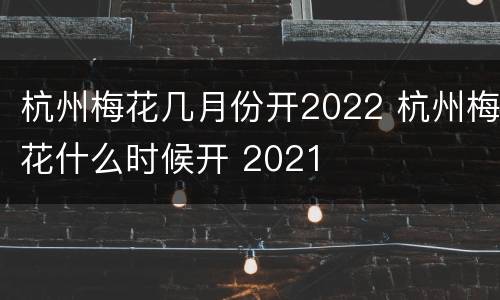 杭州梅花几月份开2022 杭州梅花什么时候开 2021
