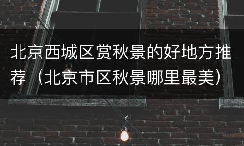 北京西城区赏秋景的好地方推荐（北京市区秋景哪里最美）