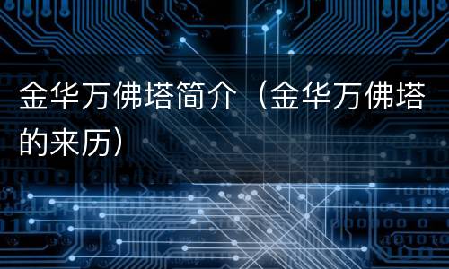 金华万佛塔简介（金华万佛塔的来历）