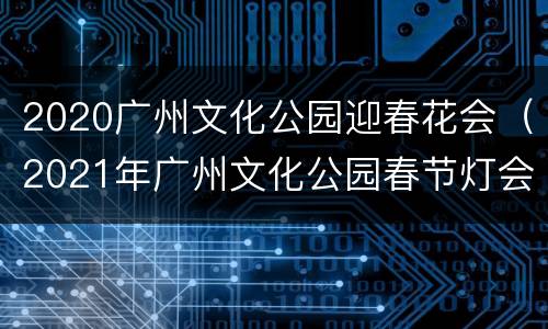 2020广州文化公园迎春花会（2021年广州文化公园春节灯会）
