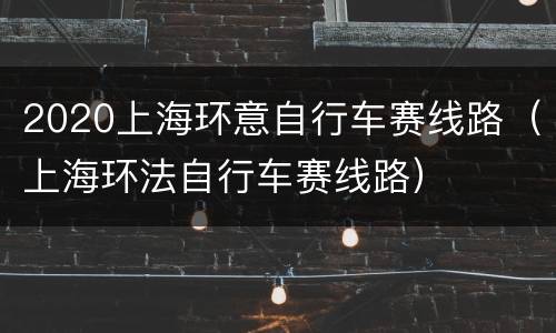 2020上海环意自行车赛线路（上海环法自行车赛线路）