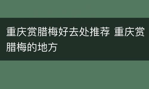 重庆赏腊梅好去处推荐 重庆赏腊梅的地方
