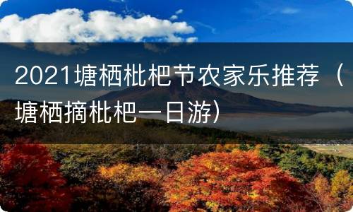 2021塘栖枇杷节农家乐推荐（塘栖摘枇杷一日游）