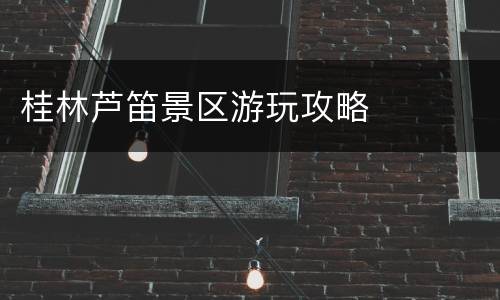 桂林芦笛景区游玩攻略