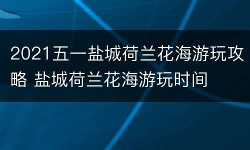 2021五一盐城荷兰花海游玩攻略 盐城荷兰花海游玩时间