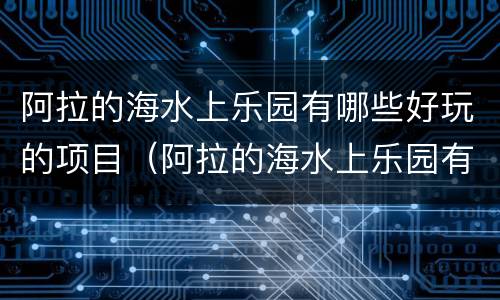 阿拉的海水上乐园有哪些好玩的项目（阿拉的海水上乐园有什么项目）