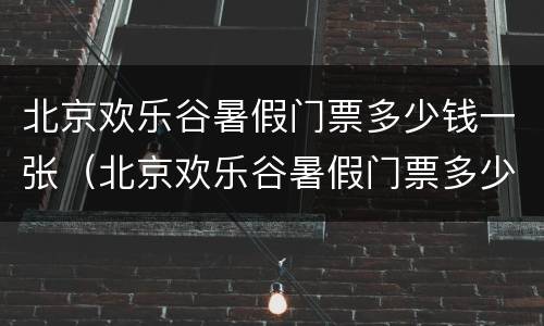 北京欢乐谷暑假门票多少钱一张（北京欢乐谷暑假门票多少钱一张啊）