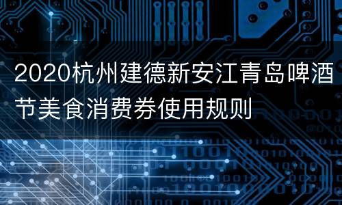 2020杭州建德新安江青岛啤酒节美食消费券使用规则