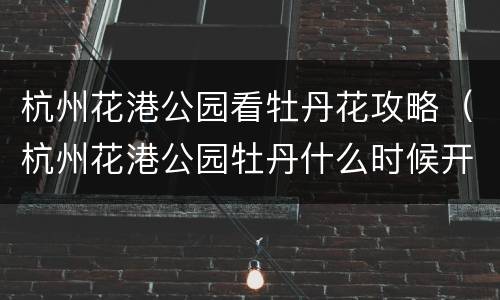 杭州花港公园看牡丹花攻略（杭州花港公园牡丹什么时候开）