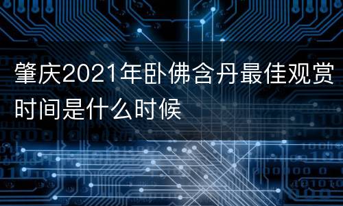 肇庆2021年卧佛含丹最佳观赏时间是什么时候