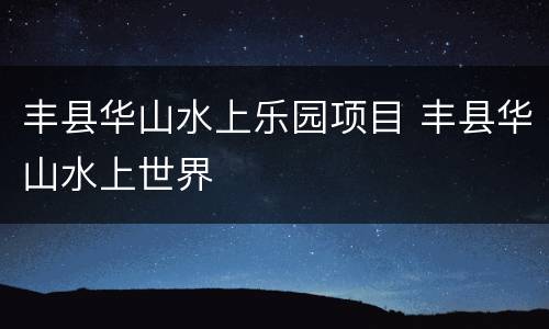 丰县华山水上乐园项目 丰县华山水上世界